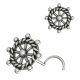 925 Sterling Silver Oxidized Nautical Wheel Design Screw Type Nose Ring