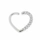 Jeweled Heart Cartilage Single Closure Ring Daith Piercing