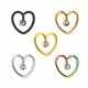 Jeweled Heart Cartilage Single Closure Daith piercing Ring 