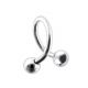 316L Steel Twisted Barbell with Ball