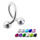 316L Steel Twisted Barbell with Jeweled Ball