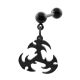 Black PVD Plated Dangling Tragus Piercings