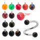 316L Surgical Steel Eyebrow Twisted Barbell With Mix Color Marble Designed UV Ball