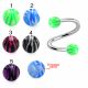 316L Surgical Steel Eyebrow Twisted Barbell With Acrylic Zebra Painted Fancy UV Balls