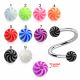 316L Surgical Steel  Eyebrow Twisted Barbell With UV Fancy Beach Balls