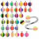 316L Surgical Steel Eyebrow Twisted Barbell With UV Acrylic Assorted Mix Color Ball
