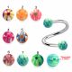 316L Surgical Steel Eyebrow Twisted Barbell With Colorful Hand Painted UV Balls