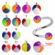 316L Surgical Steel Eyebrow Twisted Barbell With Assorted Hand Painted Beach Balls