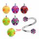 316L Surgical Steel Eyebrow Twisted Barbell With UV Acrylic Colorful Fancy Balls