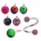 316L Surgical Steel Eyebrow Twisted Barbell With Hand Painted UV Balls