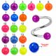316L Surgical Steel Twisted Barbell With Fancy Color UV Balls