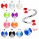 316L Surgical Steel Eyebrow Twisted Barbell With Fancy Acrylic UV Beach Ball