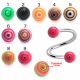 316L Surgical Steel Eyebrow Twisted Barbell With Marble Print Acrylic UV Balls