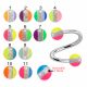 316L Surgical Steel Eyebrow Twisted Barbell With Centered glitter with colorful UV Balls