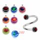 316L Surgical Steel Eyebrow Twisted Barbell With Star Design UV Balls