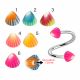 316L Surgical Steel Eyebrow Twisted Barbell With Multi Stripe and color UV Cones