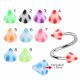 316L Surgical Steel Eyebrow Twisted Barbell With Colorful Small Dots Design UV Cones