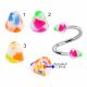316L Surgical Steel Eyebrow Twisted Barbell With Colorful Jellies Inside UV Cones