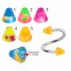 316L Surgical Steel Eyebrow Twisted Barbell Colorful Marble Design With UV Cones