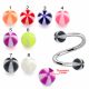316L Surgical Steel Eyebrow Twisted Barbell With Printed UV Beach Balls