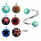 316L Surgical Steel  Eyebrow Twisted Barbell With Star UV Balls