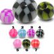 Checkered Color Threaded UV Fancy Acrylic Body piercing Ball