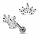 925 Sterling Silver 5 marquise CZ Jeweled Cartilage Tragus Piercing Ear Stud