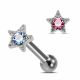 Star CZ Jeweled 925 Sterling Silver Cartilage Tragus Piercing Ear Stud