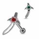 925 Sterling Silver Sword CZ Jeweled Cartilage Tragus Piercing Ear Stud