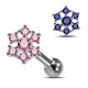 Snowflake CZ Jeweled 925 Sterling Silver Cartilage Tragus Piercing Ear Stud