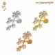 CZ Jeweled Flower With Leaf Internally Threaded 316L Surgical Steel Screw Fit Tragus Piercing