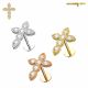 CZ Jeweled Cross Internally Threaded 316L Surgical Steel Screw Fit Tragus Piercing