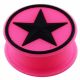 Embossed Black Star Silicone Ear Tunnel