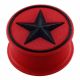 Embossed Black Star Silicone Red Ear Plug