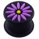 Embossed Purple Flower Color Changing Silicone Ear Plug