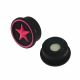 Embossed Fuchsia Star in Black Silicone Magnetic Ear Plug