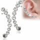Sweep Jeweled Ear Cuff Wrap Cartilage Clip on Piercing Ear rings