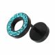 Multi Jeweled 10 mm Black PVD Flat Disc with Hole Invisible Ear Plug
