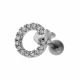 Micro Jeweled Round with Anchor Cartilage Tragus Piercing Ear Stud