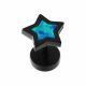SS Blackline Jeweled Star Opal Stone Fake Ear Plug