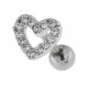 Micro Jeweled Tiny Heart Cartilage Helix Tragus Piercing Ear Stud