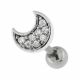 Half Moon with Micro Setting CZ Cartilage Helix Tragus Piercing Ear Stud