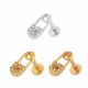 Jeweled Safety Pin Cartilage Helix Tragus Piercing Ear Stud