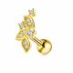 Micro Jeweled Floral Cartilage Helix Tragus Piercing Ear Stud