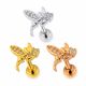 Micro Jeweled Witch with Wings Helix Tragus Piercing Ear Stud