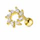 Jeweled Swirl Flower Helix Tragus Piercing Ear Stud