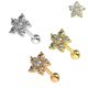 Jeweled 6 Stone Flower Helix Tragus Piercing Ear Stud