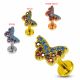 Multi Color CZ Surgical Steel Butterfly Tragus Piercing Ear Stud