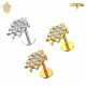 Multi CZ Jeweled Turtle Internally Threaded 316L Surgical Steel Screw Fit Tragus Piercing