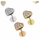 CZ Jeweled Heart Internally Threaded 316L Surgical Steel Screw Fit Tragus Piercing
